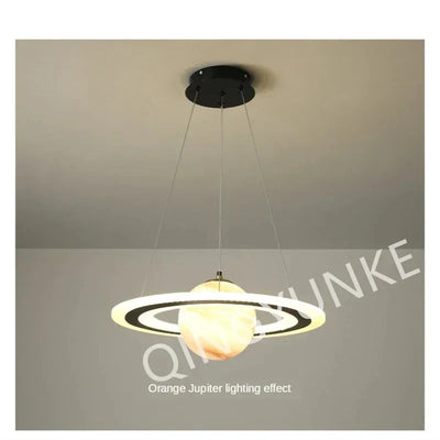Lampe planète pendentif bleue pour chambre enfant
