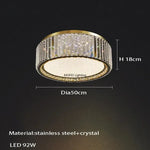 plafonnier moderne doré cristal strass brillant led 4200k 3000k 6000kversible