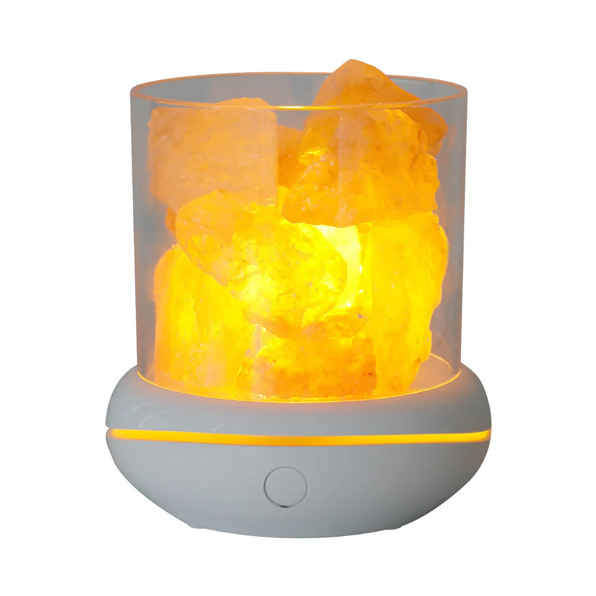 lampe sel himalaya rose moderne veilleuse usb minimaliste atmosphère naturelle granulaire