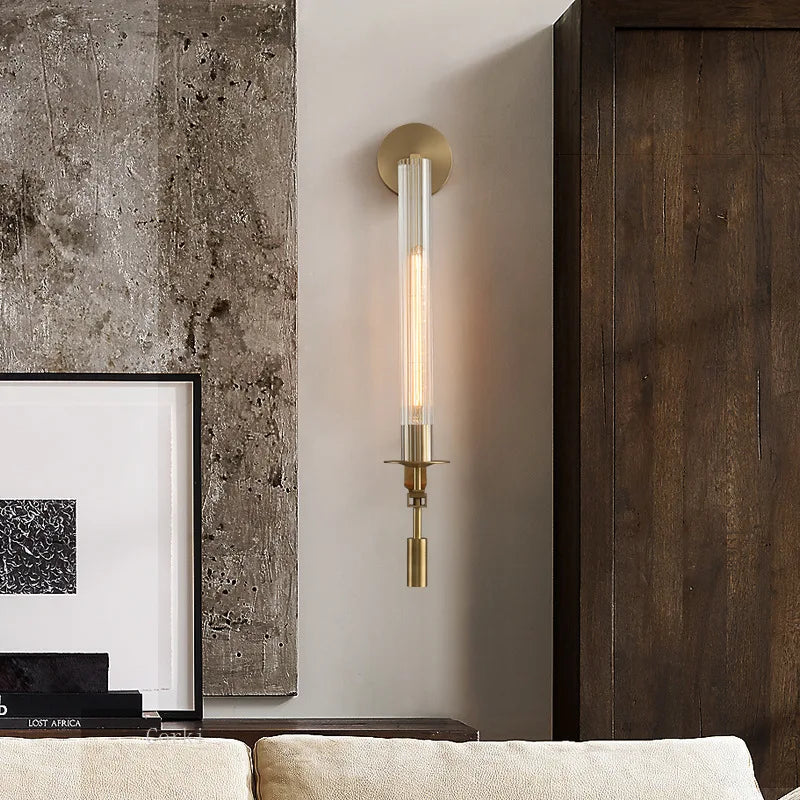 Applique murale LED rétro en laiton blanc