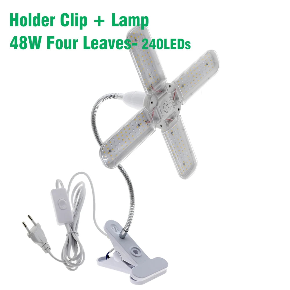 lampe led croissance plantes intérieur spectre complet trépied ajustable clip fixation