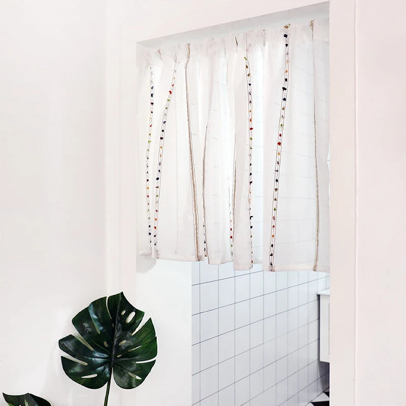rideau blanc colorées moderne translucide maison 100% polyester inclusion accessoires