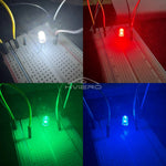 Diodes led bleu vert rouge blanc chaud blanc 5mm diffusées 1000 pièces nouvelle condition