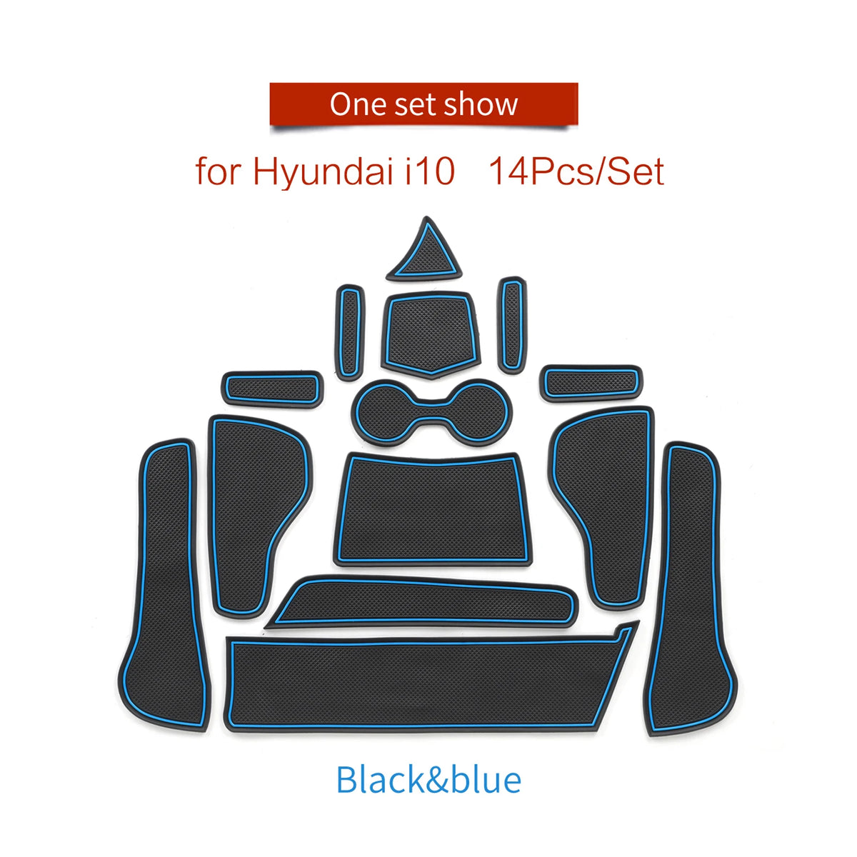 tapis sol voiture hyundai i10 noir rouge antidérapant moderne adhésif