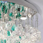 lampe suspendue moderne verre vert cristal eye protection led 100cm diameter