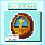 horloge murale minecraft pixelisée blocs couleurs vives décoration maison chambre salon