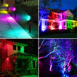 projecteur solaire ip65 étanche rgb lumières led modernes vacances noël halloweenextérieur