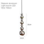suspension moderne argentée brillant chambre salon éclairage pendentif autonome lampe aluminium contemporain