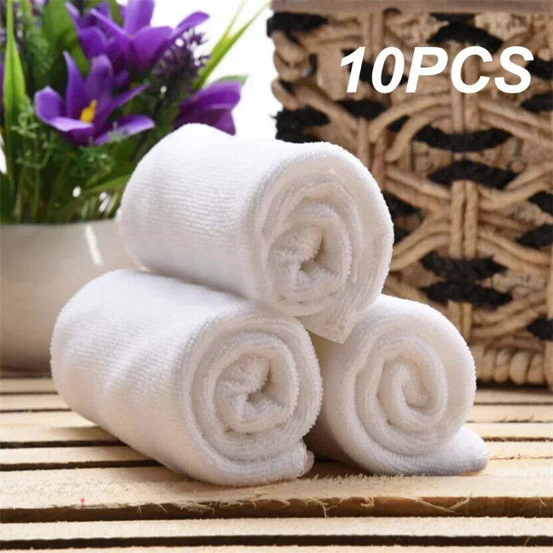 serviettes main blancs sèchent rapide compacts lavables machine 25x25cm classique pack 10 pièces