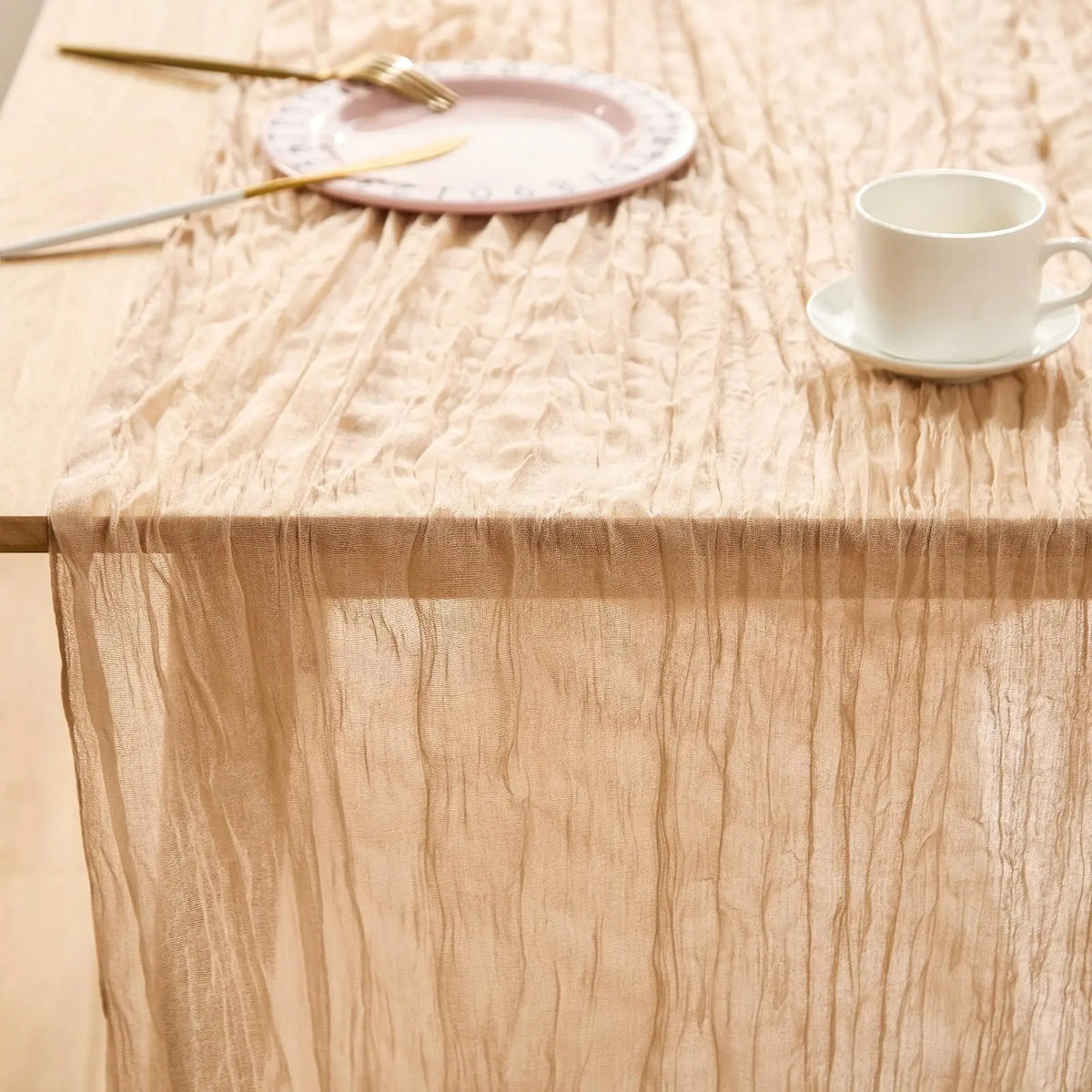 serviette table beige clair rayures fines moderne décoration table banquet