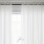 rideau blanc translucide moderne 100% polyester léger fenêtre chambre salon accessoires facile