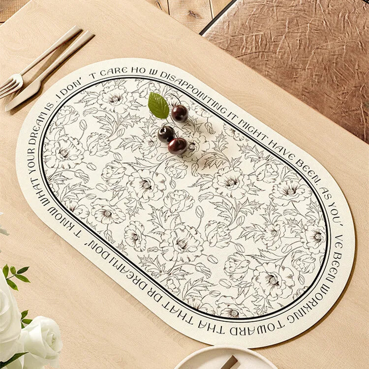serviette table verte classique fleurs lin respectueux environnement 30x45cmversible facile nettoyer