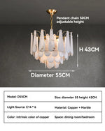 lustre suspension moderne marbre blanc doré luxe salon salle manger chambre élégant