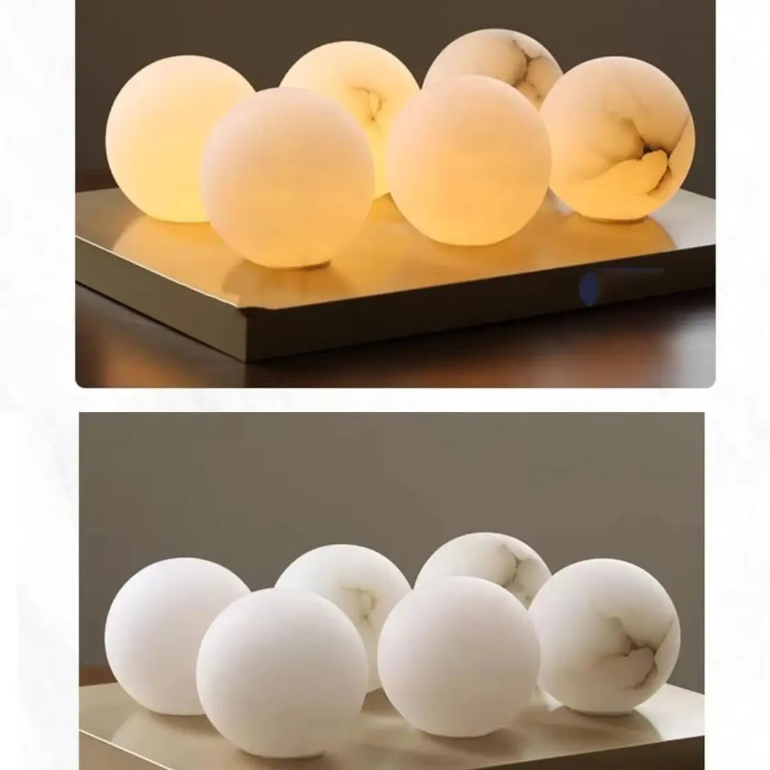 Suspension lumineuse marbre blanc crème veines modernes LED translucide chambre salon