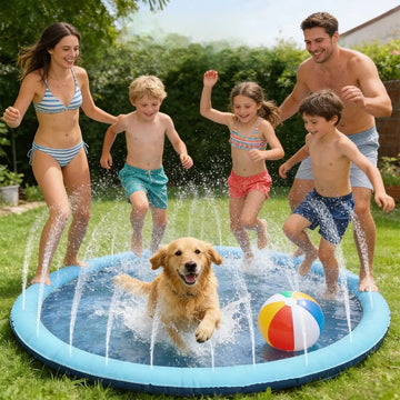 tapis jeu aquatique gonflable antidérapant bleu noir rouge blanc alvéoles hexagonales ballons jouets canards