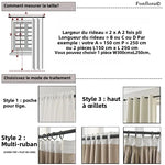 Rideau Polyester Translucide Modernes Fenêtres Françaises Installation Plafond Ouverture Bipartite Œillets Solide Moderne
