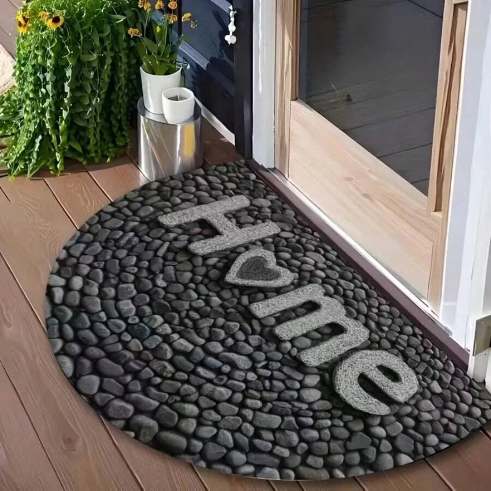 tapis d'entrée multicolore mosaïque antidérapant vintage résistant saleté facile entretenir