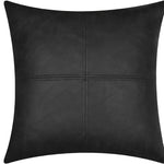 coussin carré moderne polypropylène texture cuir noir marron imperméable maison zippé 45x45cm