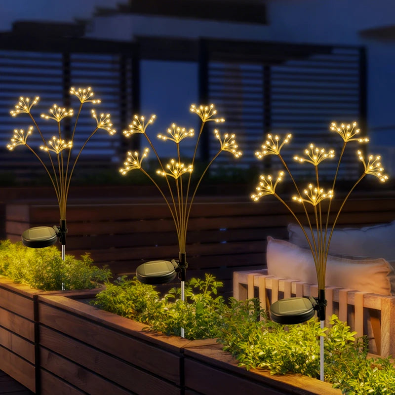 lumière solaire dorée moderne fleurs branches jardin extérieur camping décoration festive led ip65