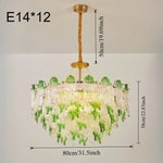 lampe suspendue vert classique blanches gouttes verre vintage doré