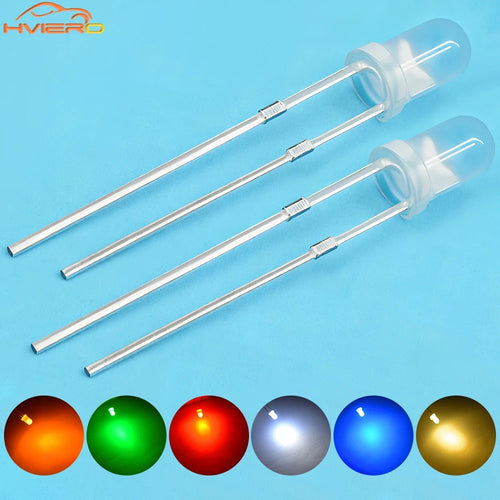 diode led 3mm ronde diffuseuse petite lampe électronique bricolage électronique couleur variée