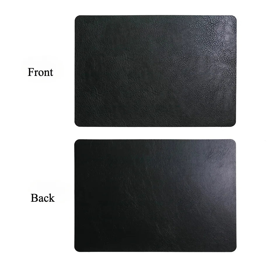 tapis table simili cuir marron noir rectangle moderne respectueux environnement 43x30cm