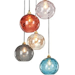 Suspension lumineuse moderne rose gris bleu ampoules intégrées texture granulée chambre salon