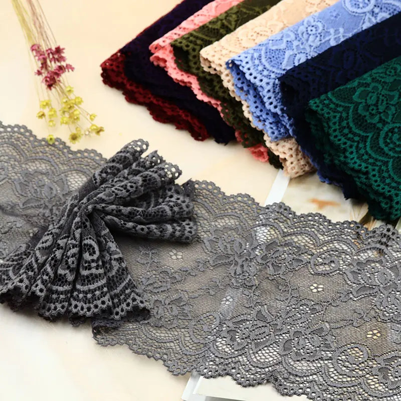 ruban dentelle élastique motif fleurs brodé tissu décoratif couture artisanat bricolage