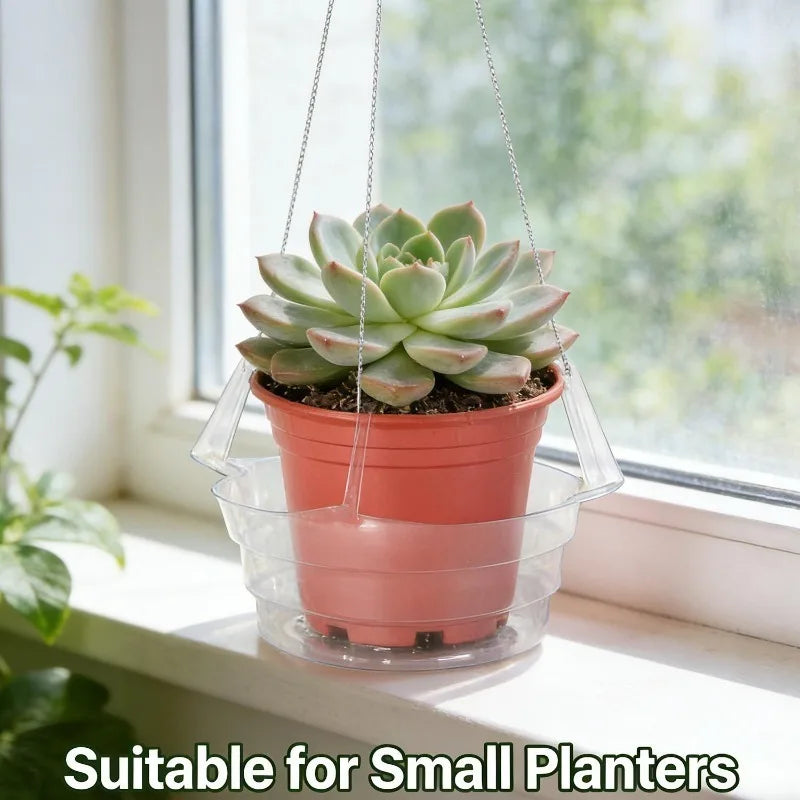 plateau suspendu cache pot transparent moderne pot fleurs crochets métalliques pratique 10 12 pouces