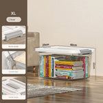 boîtes rangement transparentes plastique moderne poignées gris clair empilables organisation maison jardin