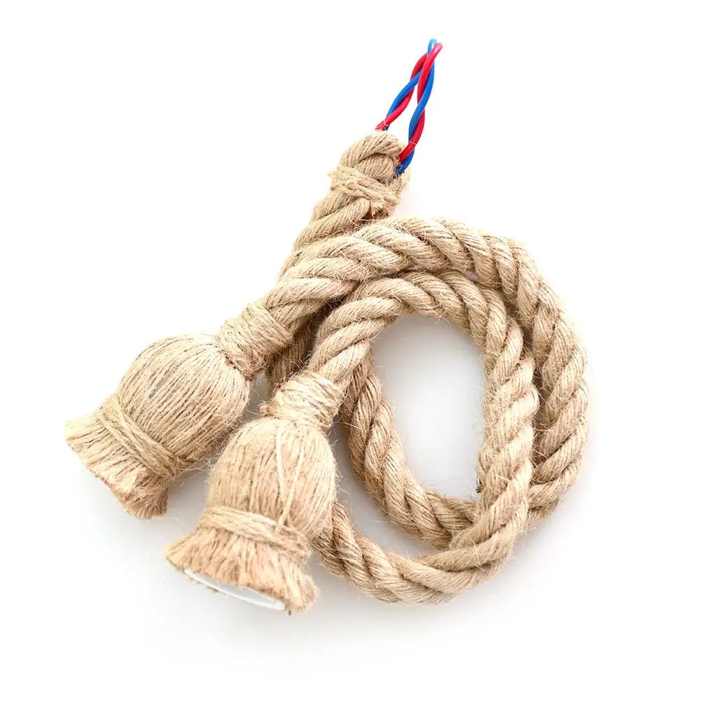 corde suspension rustique tissée beige ampoule électrique bricolage décoration industrielle fête