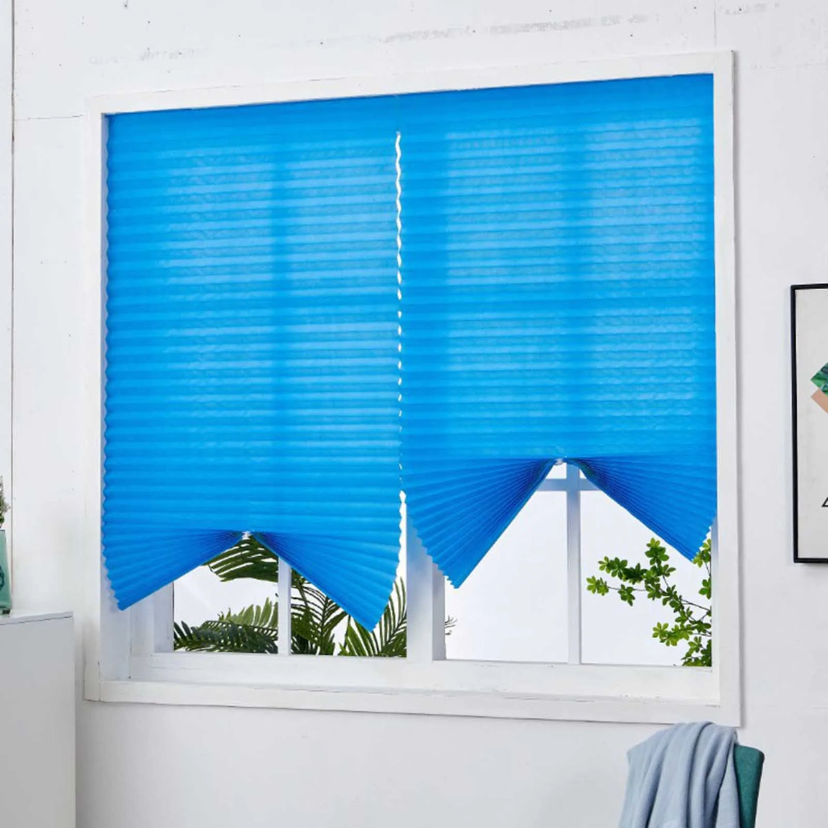 Stores plissés gris bleu beige noir plissés modernes clips intégrés puits lumière 90x150cm