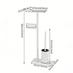 support toilette moderne noir acier inoxydable plaque carrée rouleaux papier toilette brosse wc plateau