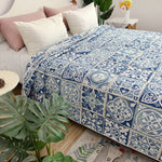 couverture patchwork coton polyester géométrique bohème motifs floraux ethniques 230x250cm