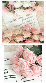 décoration intérieure bouquets roses artificielles rouge rose blanche anniversaire mariage festive automne