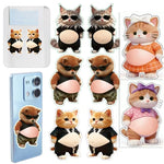 autocollants 3D animaux cartoon orange noir beige gris stickers téléphone réfrigérateur porte