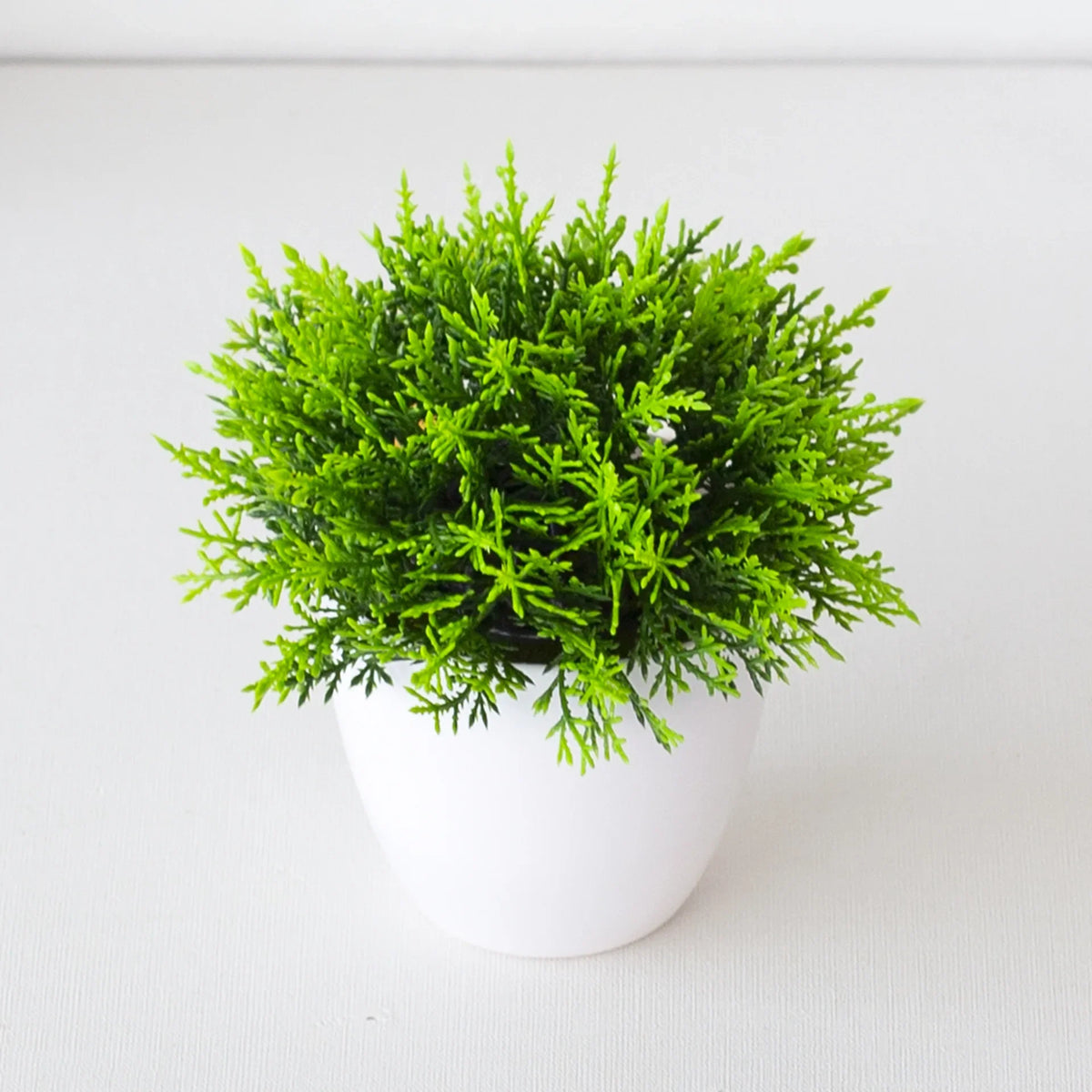 plante artificielle bonsaï moderne pot blanc décoration intérieure feuilles vert minimalistes exposition salon