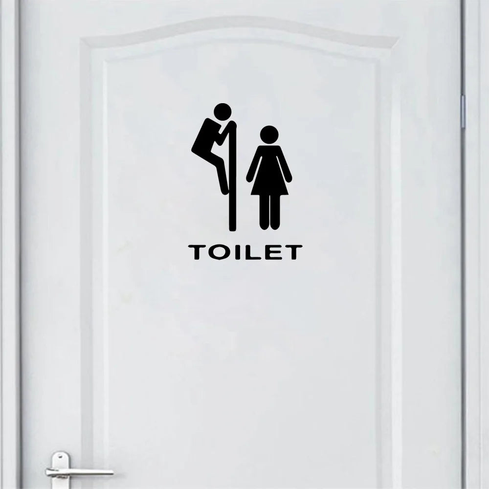 Sticker vinyle humoristique porte WC