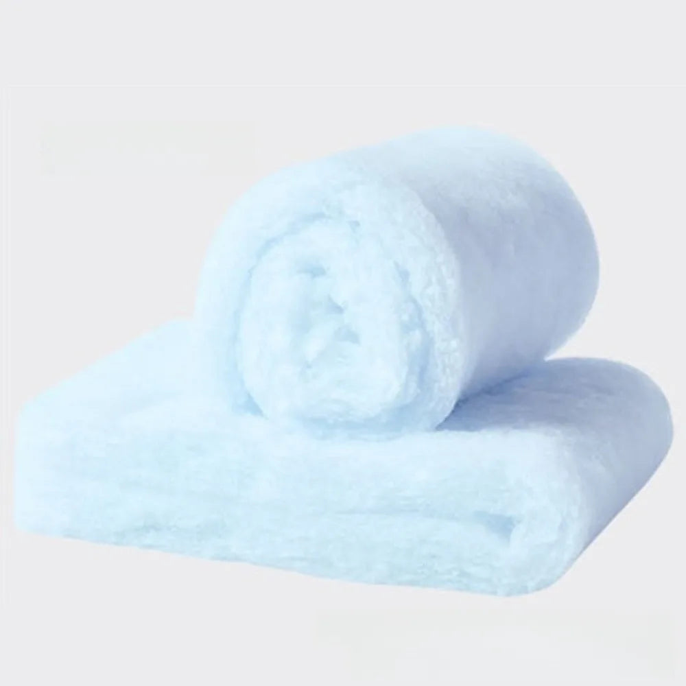 serviettes coton pelucheuses nuages colorées moderne blanches roses bleues vertes douces 20x80cm