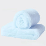 serviettes coton pelucheuses nuages colorées moderne blanches roses bleues vertes douces 20x80cm