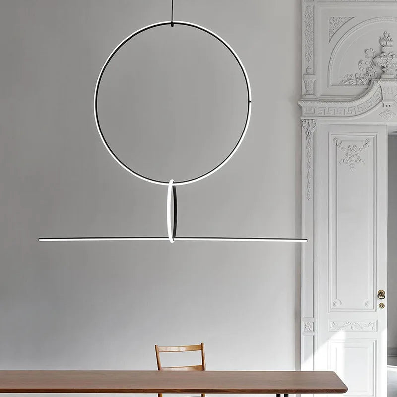 suspension lumineuse moderne minimaliste blanche noire lisse mat câble suspendu chambre salon étude