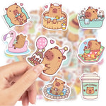 sticker adhésif dessin animé animal mignon motifs simples capsules banane pastèque transparent waterproof vinyl