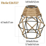 abat jour tressé rustique naturel tissu beige clair opalescent led