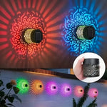 lampe solaire décorative moderne ornements floraux noir auto extérieure mandala pattern led ip65