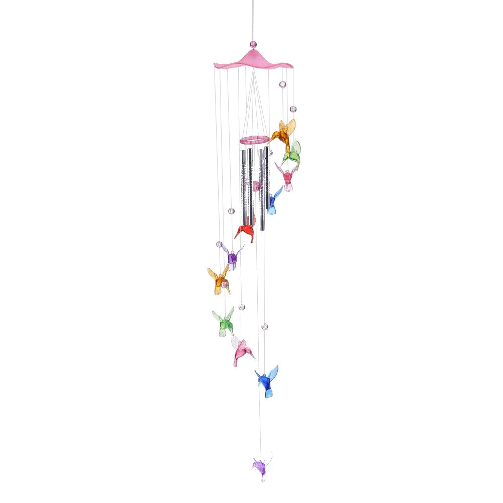 cloches vent colibris translucides oiseaux modernes décorations murales suspendues porte bonheur anniversaire