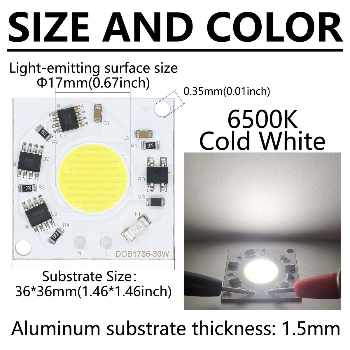 ampoule led cob 30w blanc froid chaud spot inondation industrielle technique