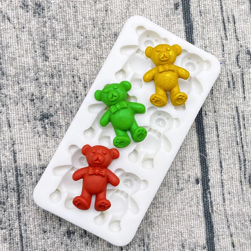 moule silicone ours coeurs décoration gâteau fondant sugarcraft résine cupcakes cartoonaire respectueux environnement