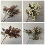 bouquet artificiel rouge foncé vert clair naturel intérieur décoration maison vaseolvablescss