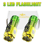 lampe torche rechargeable led verte moderne résistante chocs clip usb