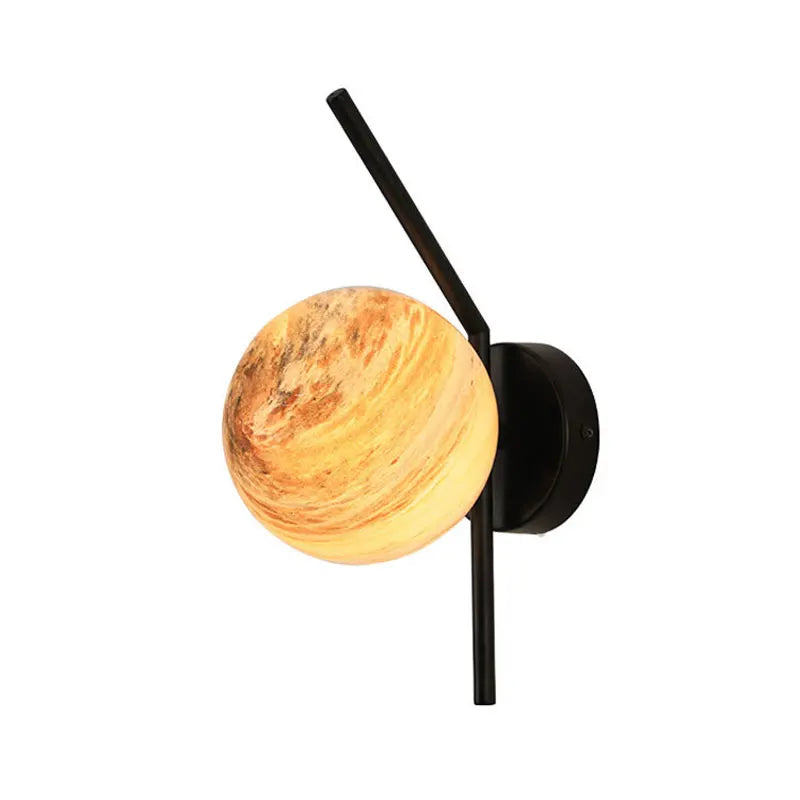 lampe murale moderne marbrée verre noir doré chambre cuisine minimaliste